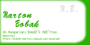 marton bobak business card